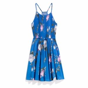 Blue Floral Bodice Dress